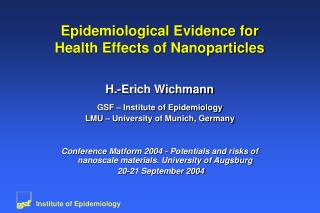 Epidemiological Evidence for Health Effects of Nanoparticles