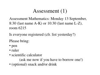 Assessment (1)