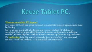 Keuze Tablet PC.