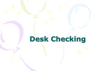 Desk Checking