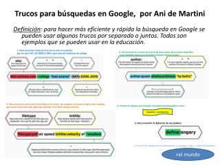 Trucos para búsquedas en Google, por Ani de Martini