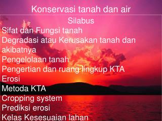 Konservasi tanah dan air