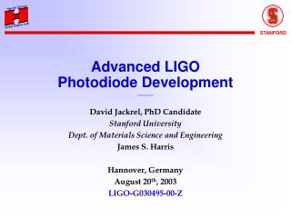 Advanced LIGO Photodiode Development ______