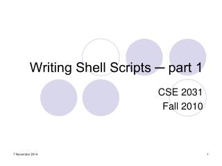 Writing Shell Scripts ─ part 1
