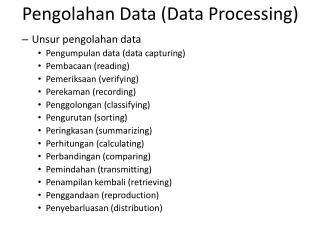 Pengolahan Data (Data Processing)