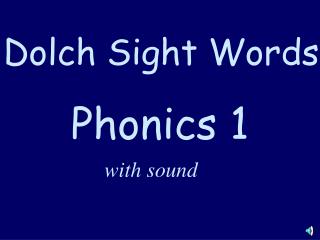 Phonics 1