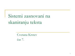 Sistemi zasnovani na skaniranju teksta