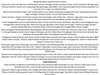 Mengembangkan Kapal Bersistem Hibrida