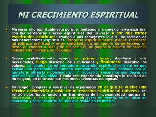 MI CRECIMIENTO ESPIRITUAL