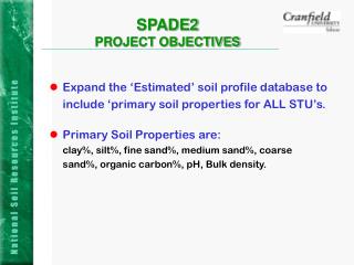 SPADE2 PROJECT OBJECTIVES