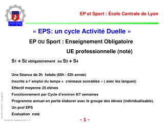 « EPS: un cycle Activité Duelle »