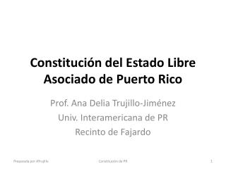 Constitución del Estado Libre Asociado de Puerto Rico