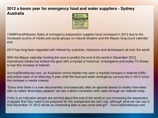 2012 a boom year for emergency food and water suppliers - Sy