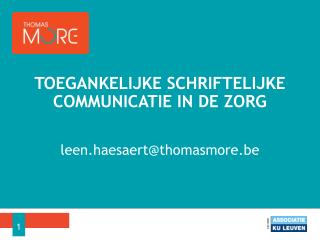 Toegankelijke schriftelijke communicatie in de zorg