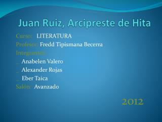 Juan Ruiz, Arcipreste de Hita