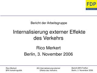 Internalisierung externer Effekte des Verkehrs