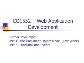 CO1552 – Web Application Development