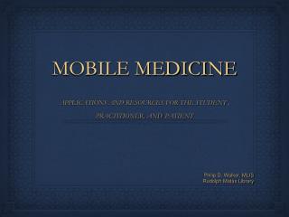 MOBILE MEDICINE