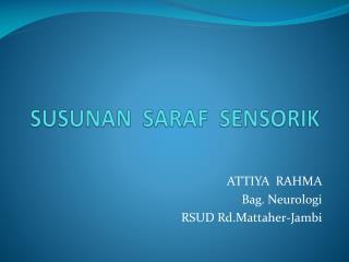 SUSUNAN SARAF SENSORIK