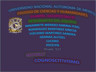 UNIVERSIDAD NACIONAL AUTONOMA DE MEXICO COLEGIO DE CIENCIAS Y HUMANIDADES PLANTEL AZCAPOTZALCO