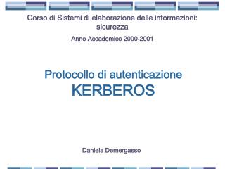Protocollo di autenticazione KERBEROS