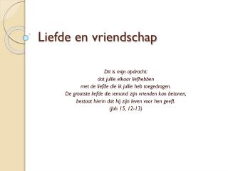 Liefde en vriendschap