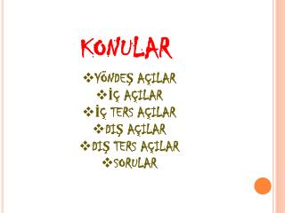 KONULAR