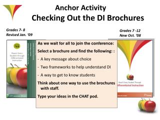 Anchor Activity Checking Out the DI Brochures