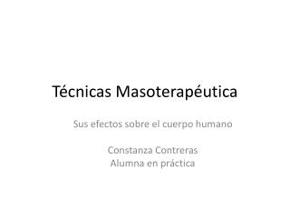 Técnicas Masoterapéutica