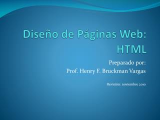 Diseño de Páginas Web: HTML