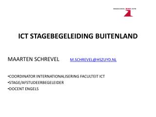 ICT STAGEBEGELEIDING BUITENLAND