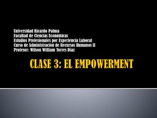 CLASE 3: EL EMPOWERMENT