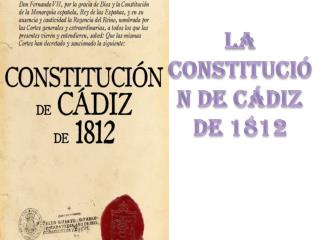 La constitución de Cádiz de 1812