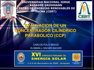EVALUACION DE UN CONCENTRADOR CILÍNDRICO PARABOLICO (CCP)