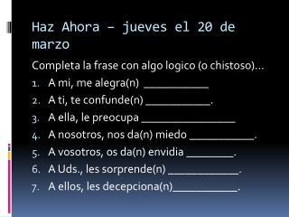 Haz Ahora – jueves el 20 de marzo