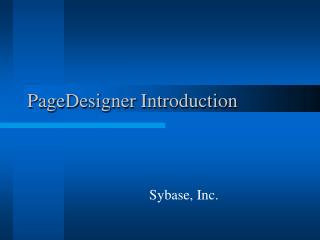 PageDesigner Introduction