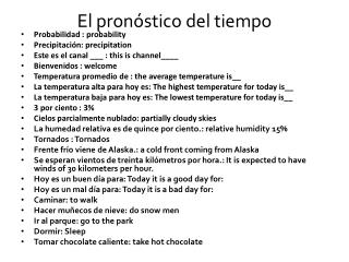 El pronóstico del tiempo