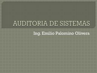 AUDITORIA DE SISTEMAS