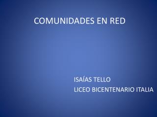 COMUNIDADES EN RED