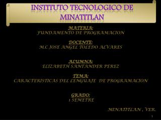 INSTITUTO TECNOLOGICO DE MINATITLAN