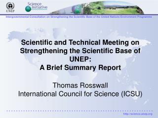 Scientific and Technical Meeting on Strengthening the Scientific Base of UNEP: