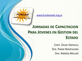 Jornadas de Capacitacion Para Jovenes en Gestion del Estado