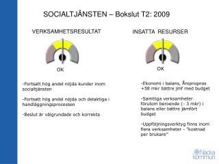 SOCIALTJÄNSTEN – Bokslut T2: 2009