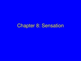 Chapter 8: Sensation