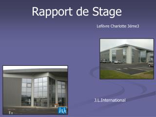 Rapport de Stage