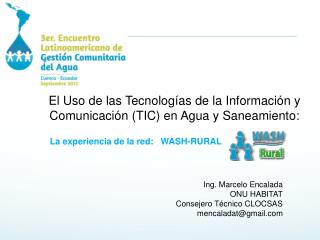 El Uso de las Tecnologías de la Información y Comunicación (TIC) en Agua y Saneamiento :