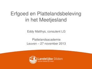 Erfgoed en Plattelandsbeleving in het Meetjesland