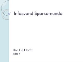 Infoavond Sportomundo