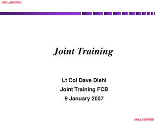 Joint Training