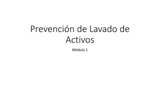 Prevención de Lavado de Activos